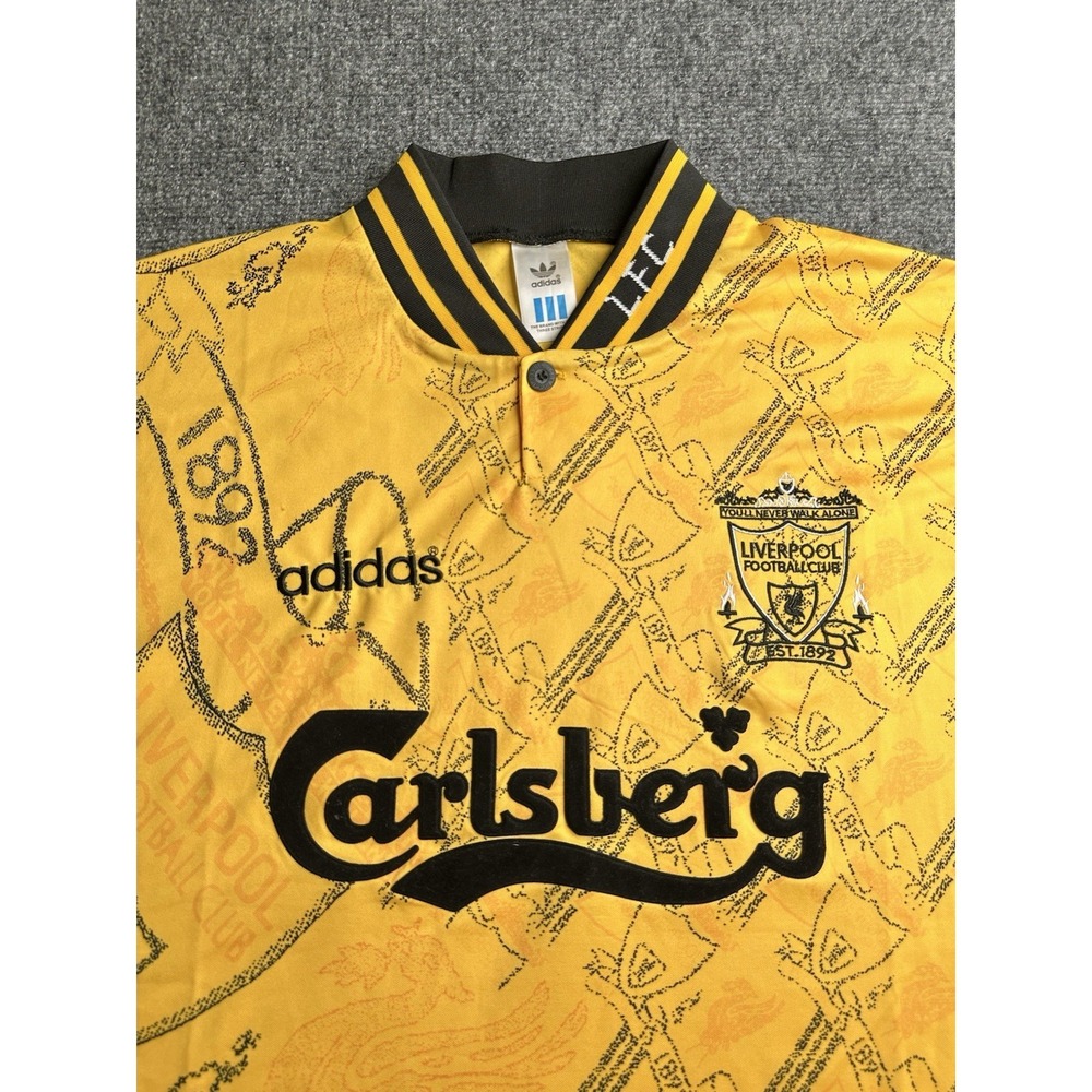 Mens Soccer Jersey Adidas Liverpool FC Carlsberg Away 1994-96, Size XL - Picture 3 of 9